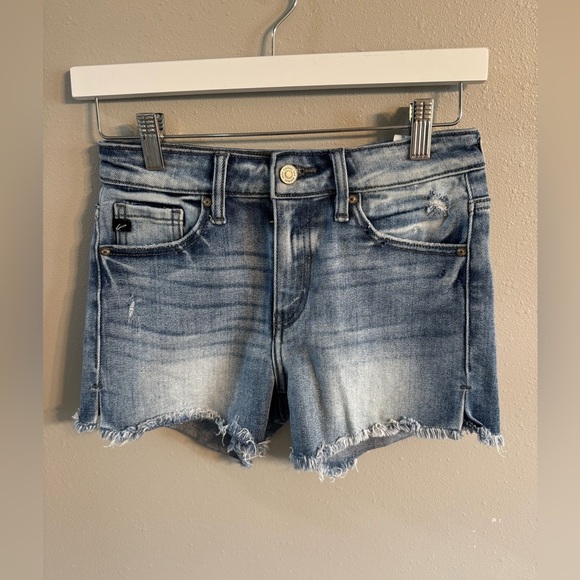 Kancan Distressed Denim Shorts - Picture 1 of 4